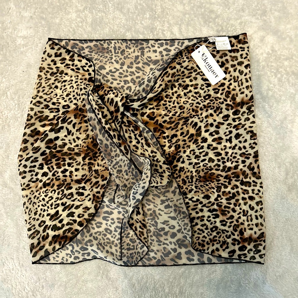 2 for 15.00- fun leopard print sarong cover up. NWT